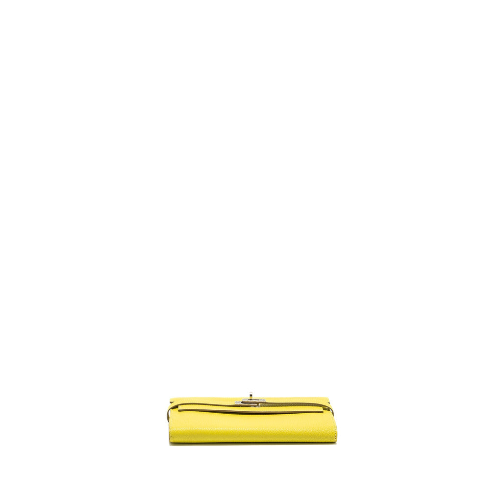 HERMES KELLY LONG WALLET CHEVRE MYSORE 9R LIME SHW