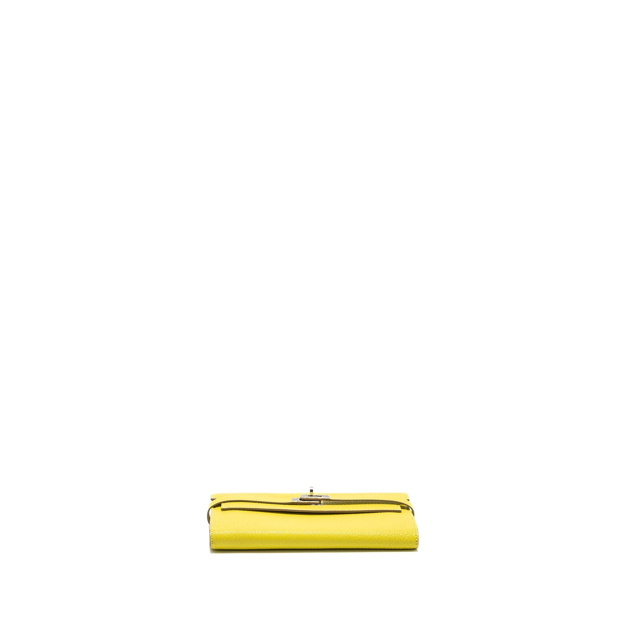 HERMES KELLY LONG WALLET CHEVRE MYSORE 9R LIME SHW