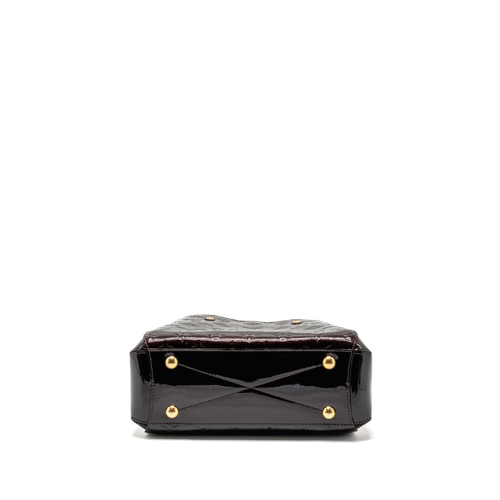 LOUIS VUITTON VERNIS MONTAIGNE BB BAG MONOGRAM PATENT BURGUNDY AMARANTE GHW