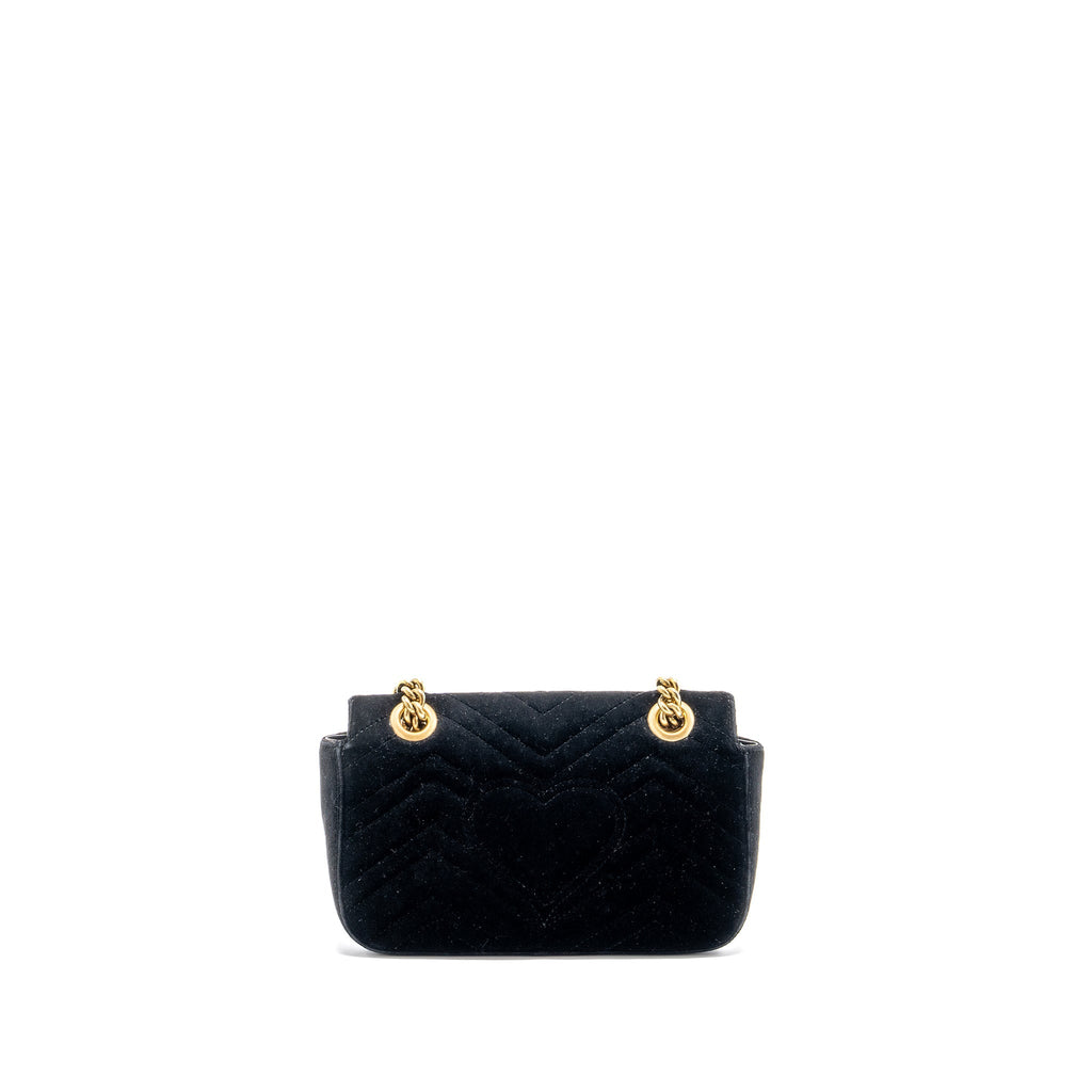 GUCCI MINI MARMONT VELVET BLACK GHW