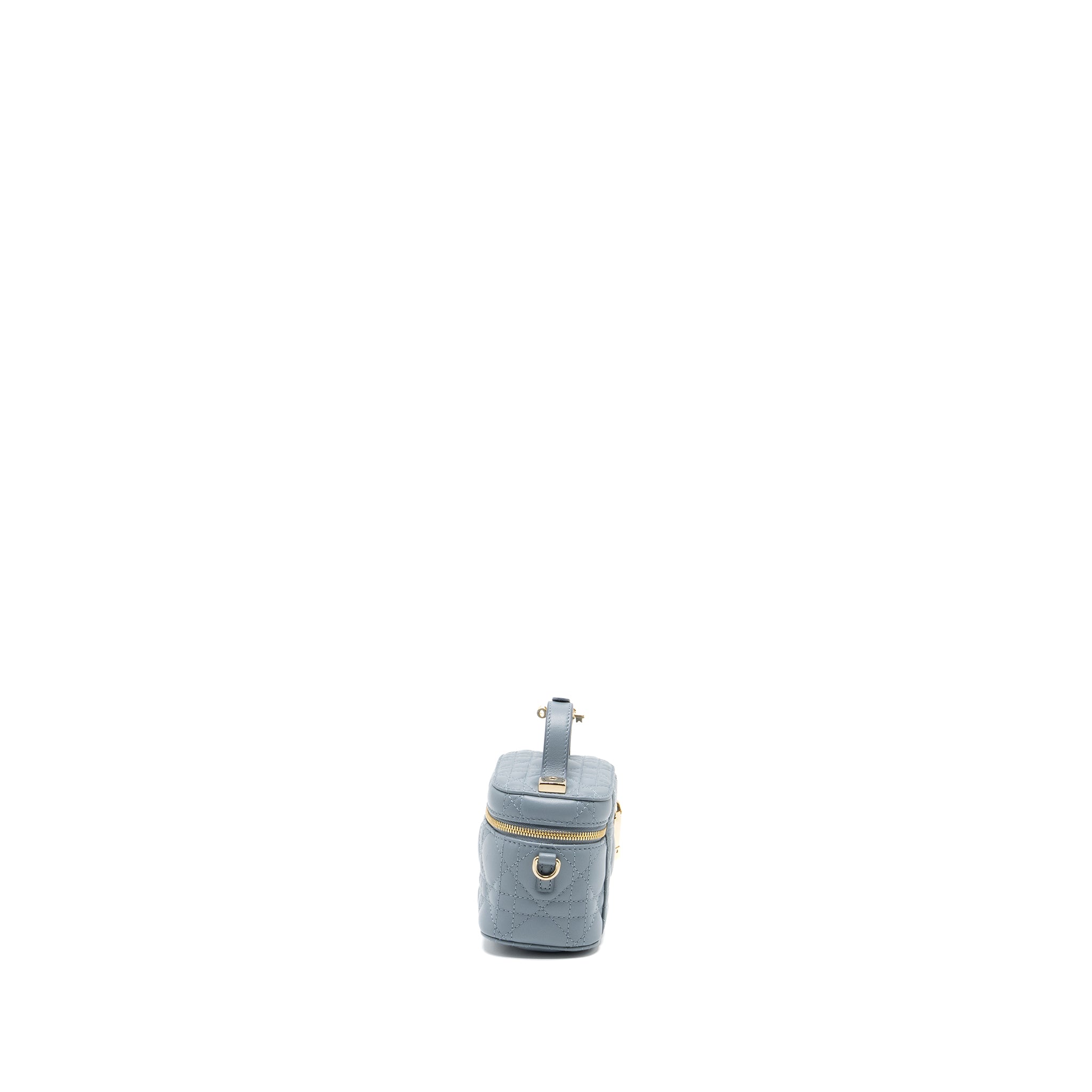 DIOR MICRO LADY DIOR VANITY CASE LAMBSKIN LIGHT GREY LGHW