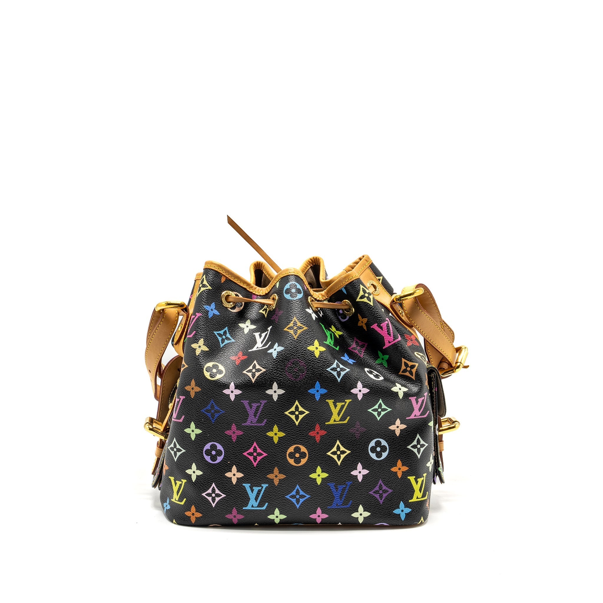 LOUIS VUITTON PETIT NOE BLACK MULTICOLOUR MONOGRAM CANVAS GHW