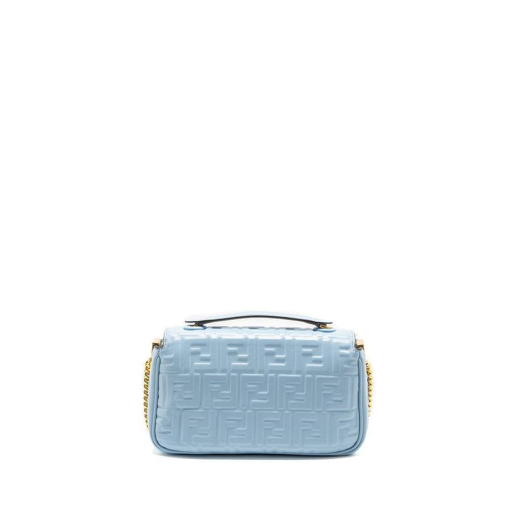 FENDI BAGUETTE CHAIN MIDI NAPPA LIGHT BLUE GHW