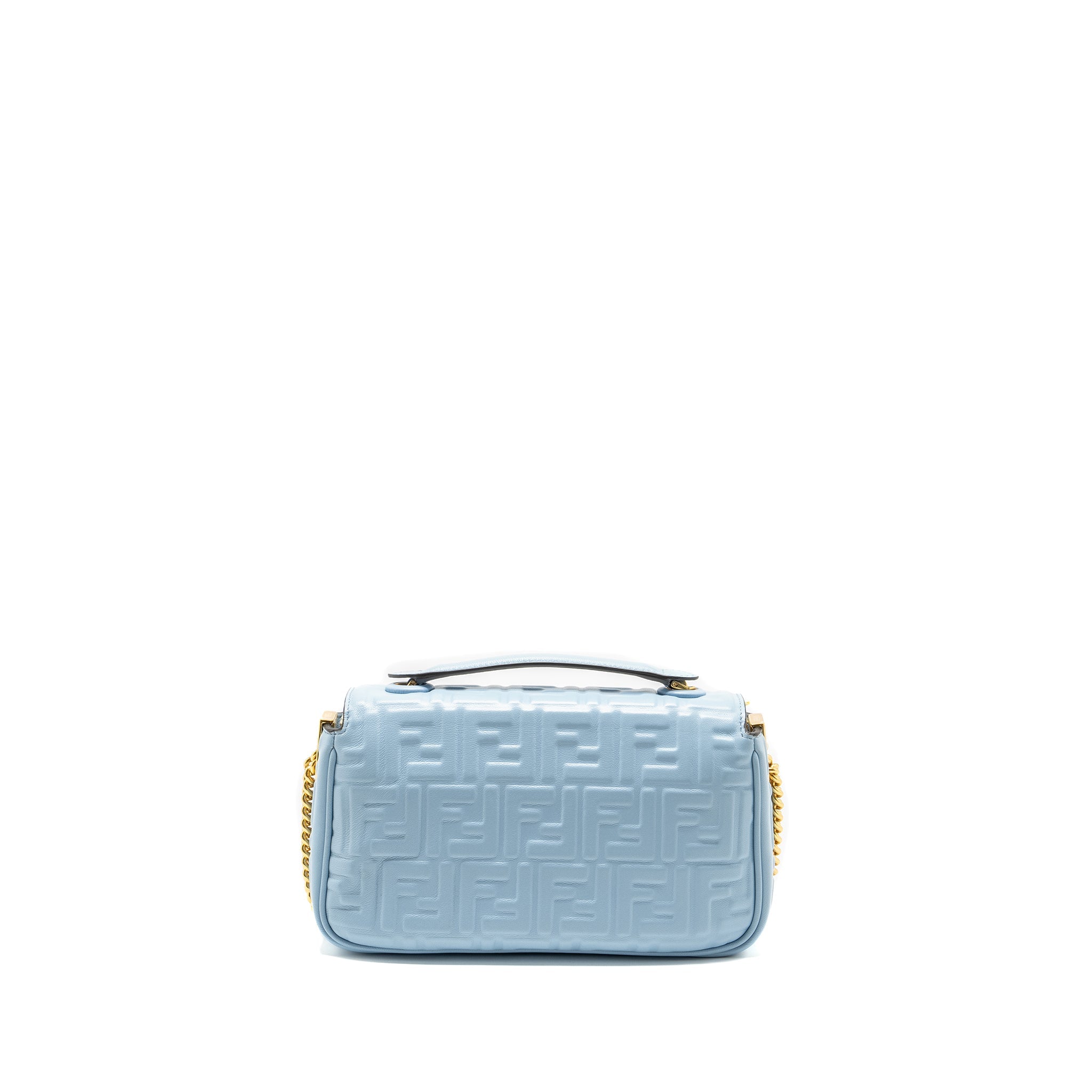 FENDI BAGUETTE CHAIN MIDI NAPPA LIGHT BLUE GHW