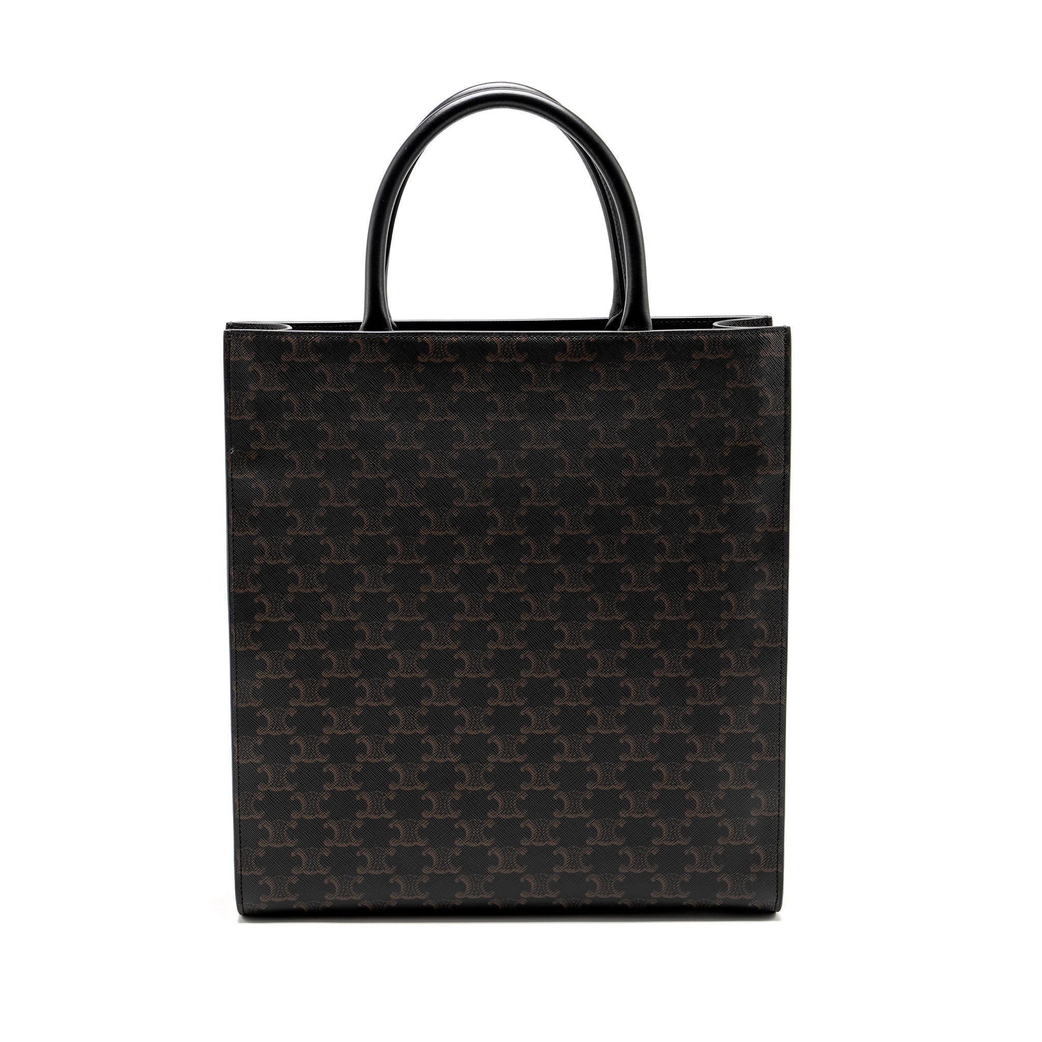 CELINE VERTICAL CABAS IN TRIOMPHE CANVAS BLACK / MULTICOLOUR GHW