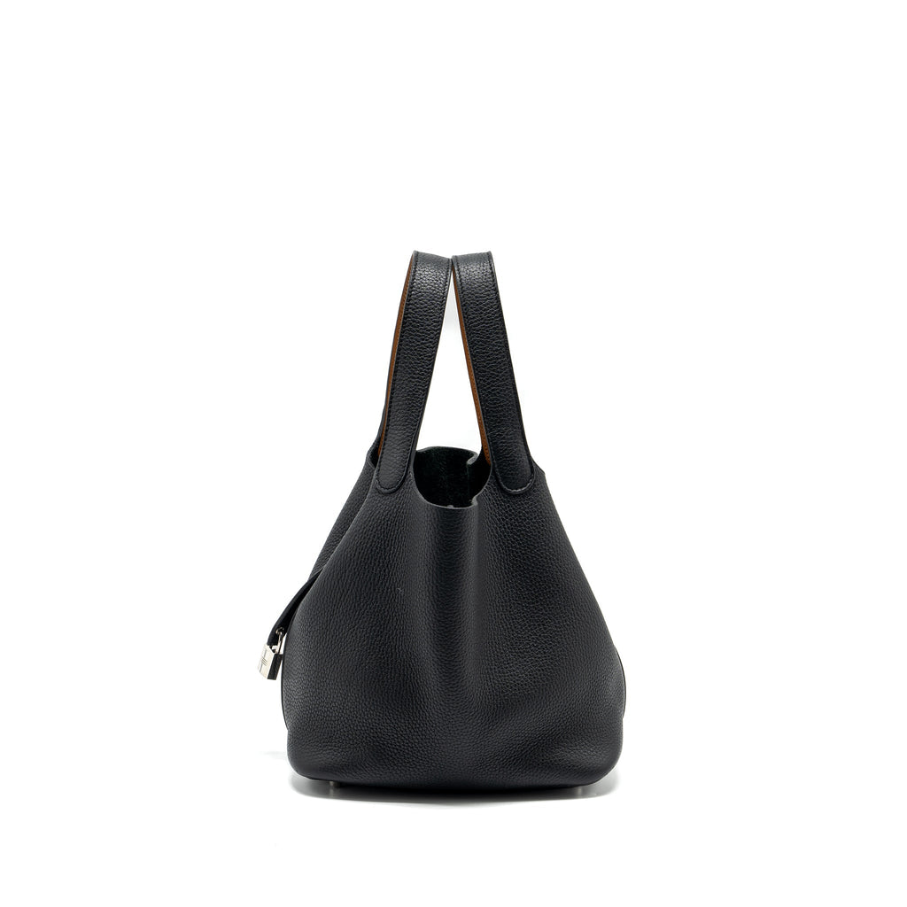 HERMES PICOTIN 22 CLEMENCE BLACK / CARAMEL SHW