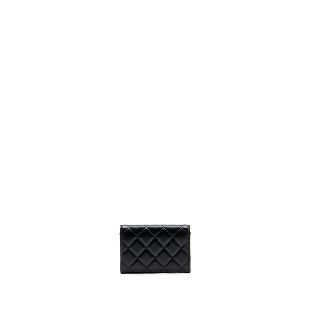 CHANEL CLASSIC FLAP CARD HOLDER LAMBSKIN BLACK SHW