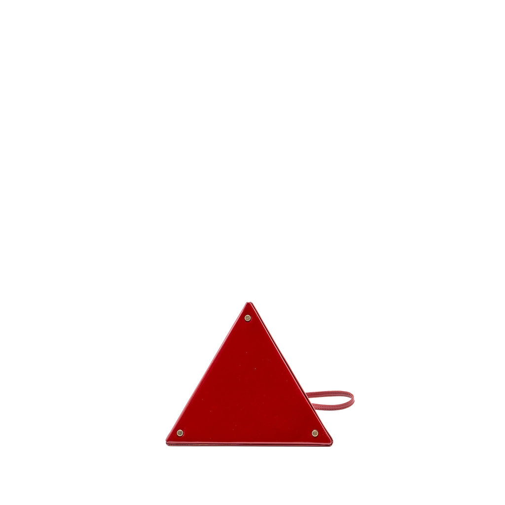 SAINT LAURENT/YSL PYRAMID CLUTCH PATENT ROUGE GHW