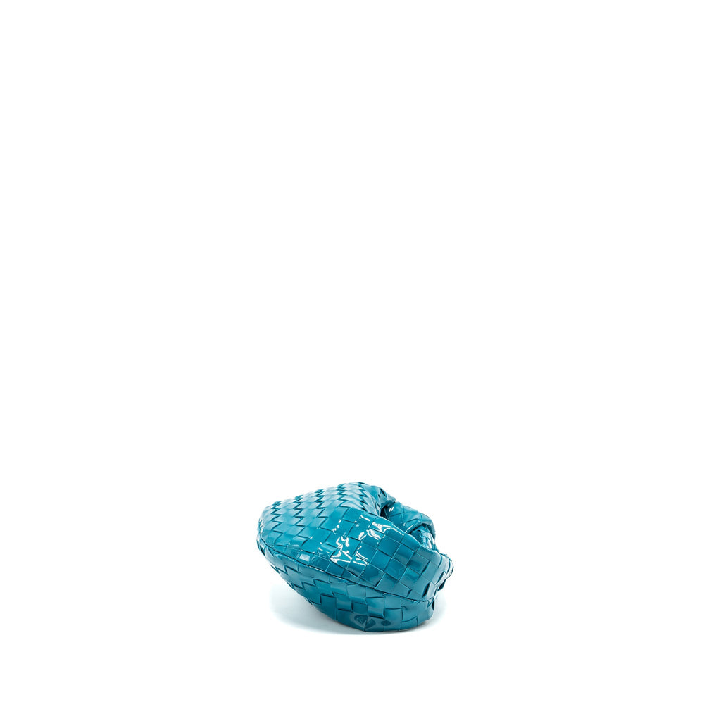 BOTTEGA VENETA MINI JODIE PATENT BLUE SHW
