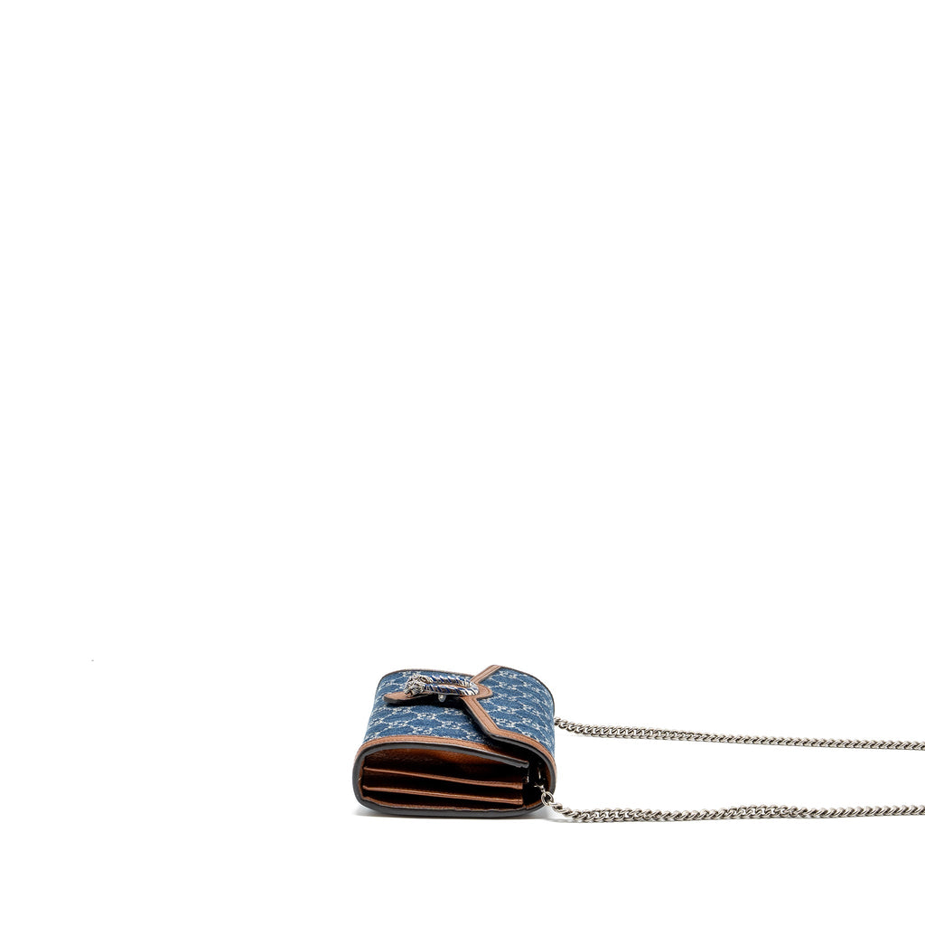 GUCCI DIONYSUS CHAIN WALLET BAG GG SUPREME DENIM/LEATHER MULTICOLOUR HARDWARE