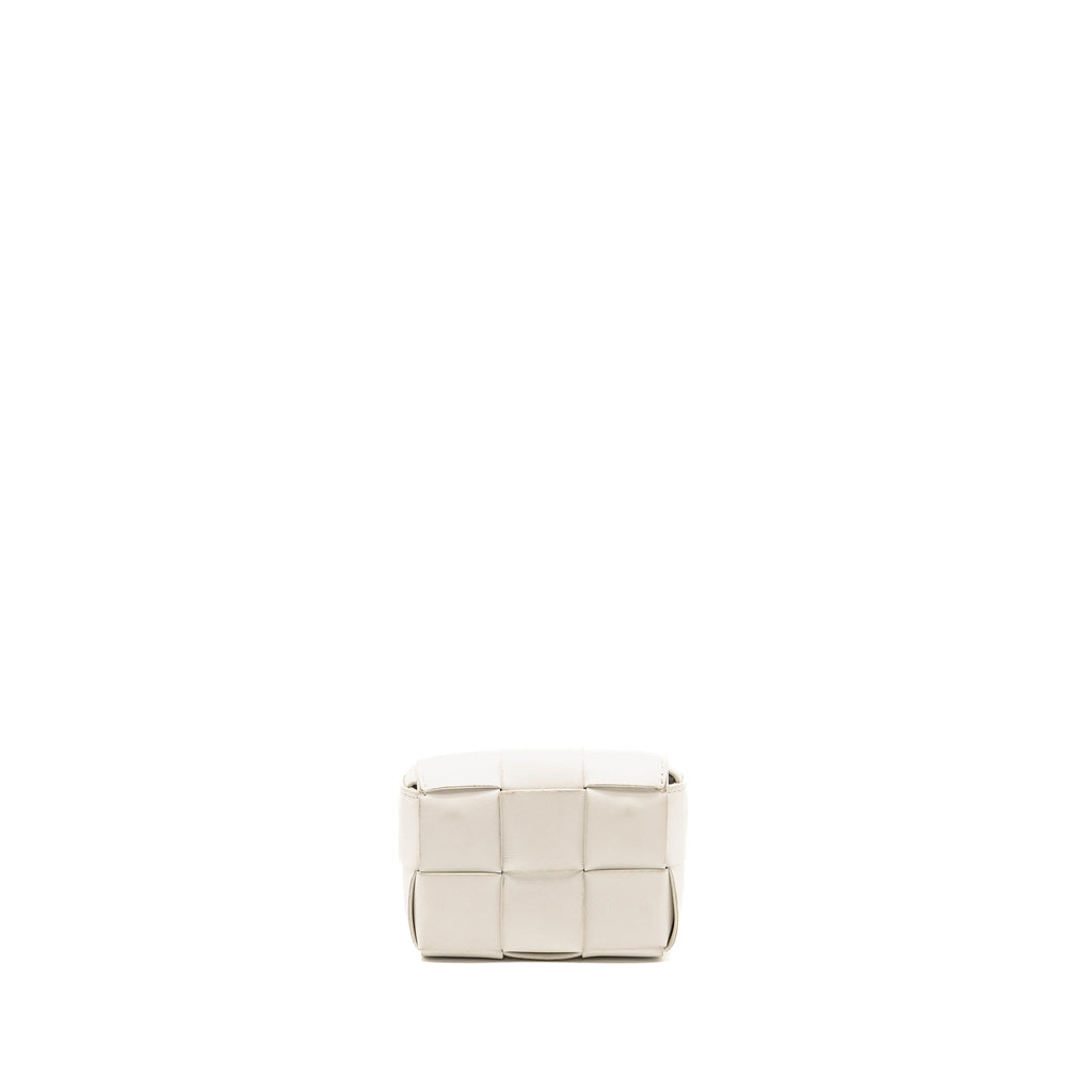 BOTTEGA VENETA INTRECCIO CASSETTE MINI BAG LAMBSKIN WHITE