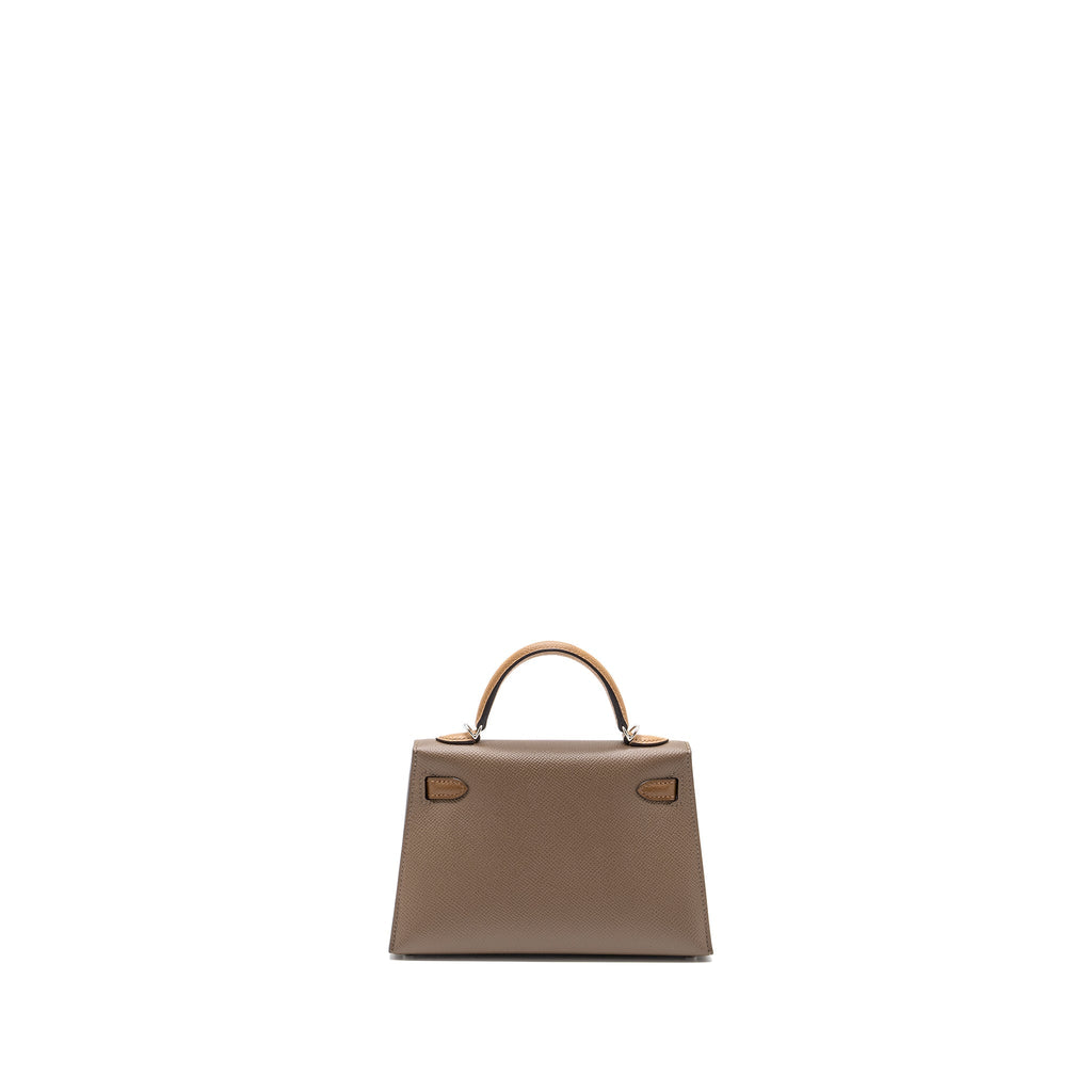 HERMES MINI KELLY II EPSOM ETOUPE/ ALEZAN/ BISCUIT SHW