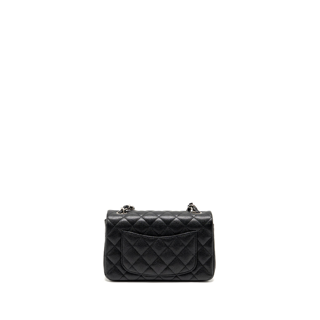 CHANEL MINI RECTANGULAR FLAP BAG CAVIAR BLACK SHW