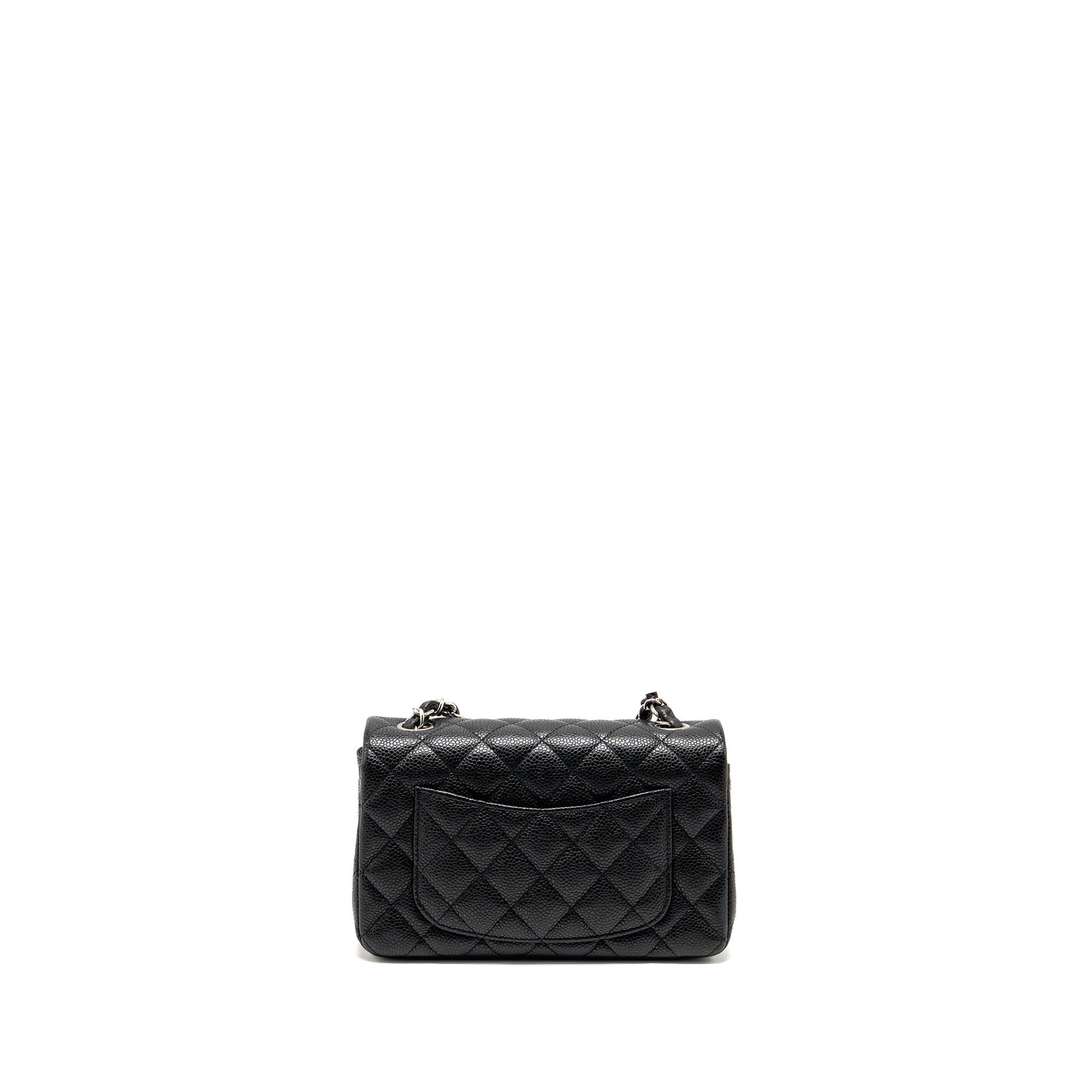 CHANEL MINI RECTANGULAR FLAP BAG CAVIAR BLACK SHW