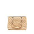 CHANEL GRAND SHOPPING TOTE CAVIAR BEIGE SHW