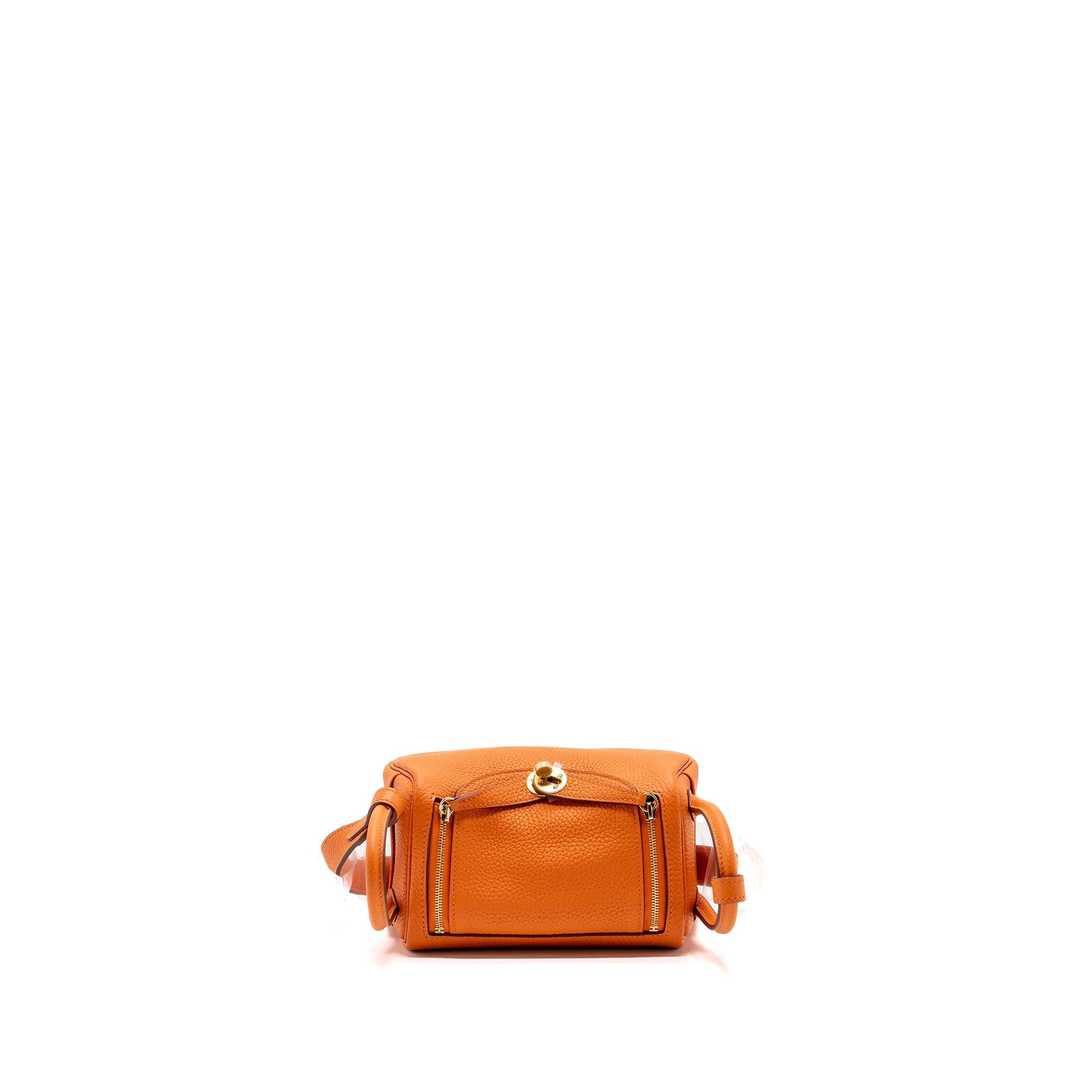 HERMES MINI LINDY CLEMENCE ORANGE GHW