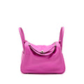 HERMES LINDY 30 SWIFT/EPSOM WITH MULTICOLOURED WEAVING STRAP ROSE POURPRE SHW