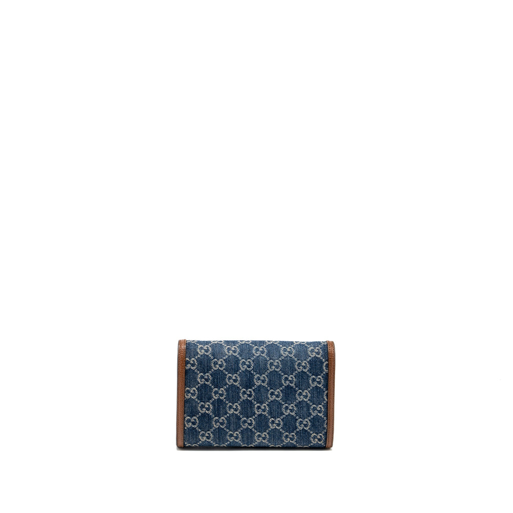 GUCCI DIONYSUS CHAIN WALLET BAG GG SUPREME DENIM/LEATHER MULTICOLOUR HARDWARE