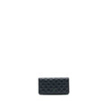 CHANEL LONG WALLET LAMBSKIN DARK GREY/GREEN IN GREEN HARDWARE