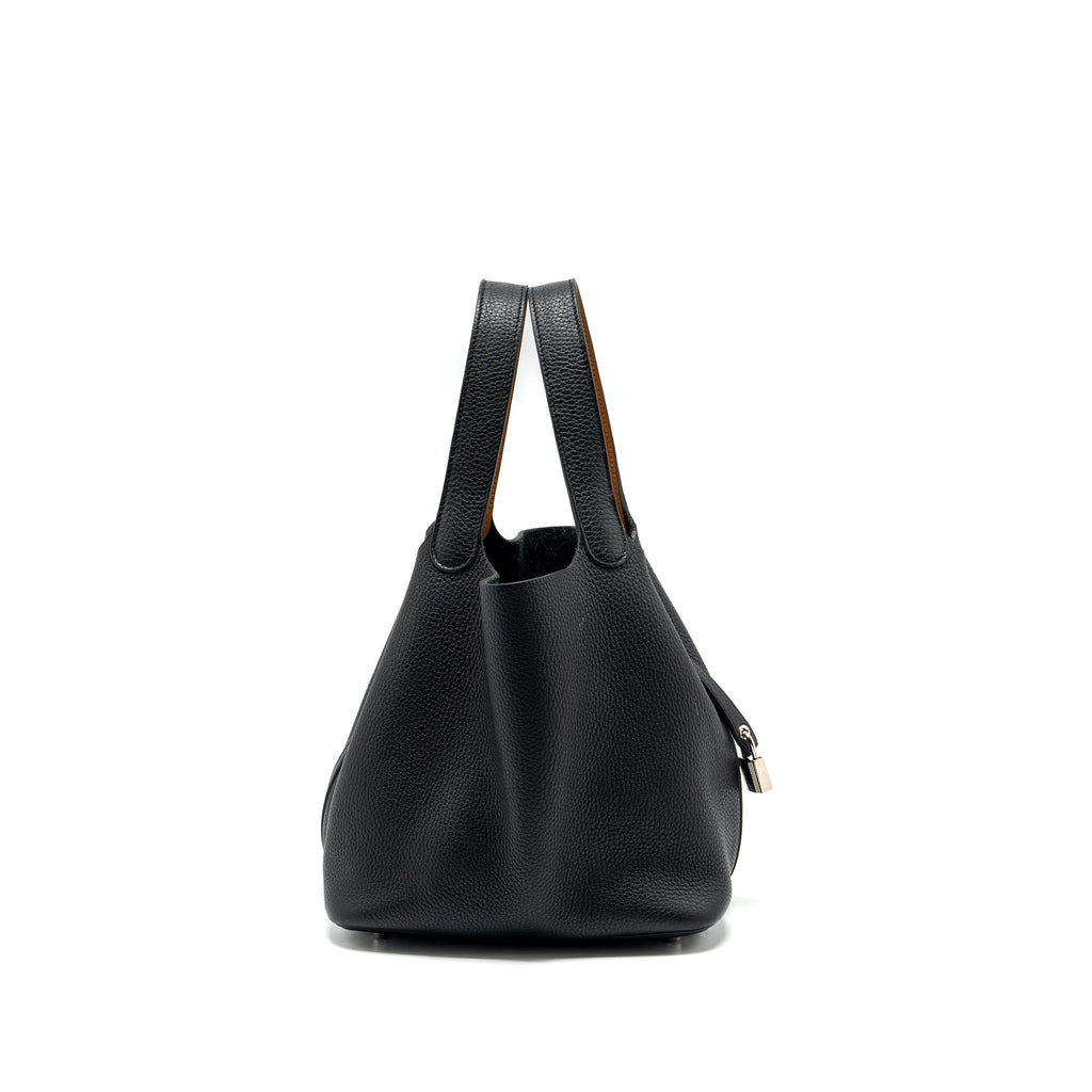 HERMES PICOTIN 22 CLEMENCE BLACK / CARAMEL SHW