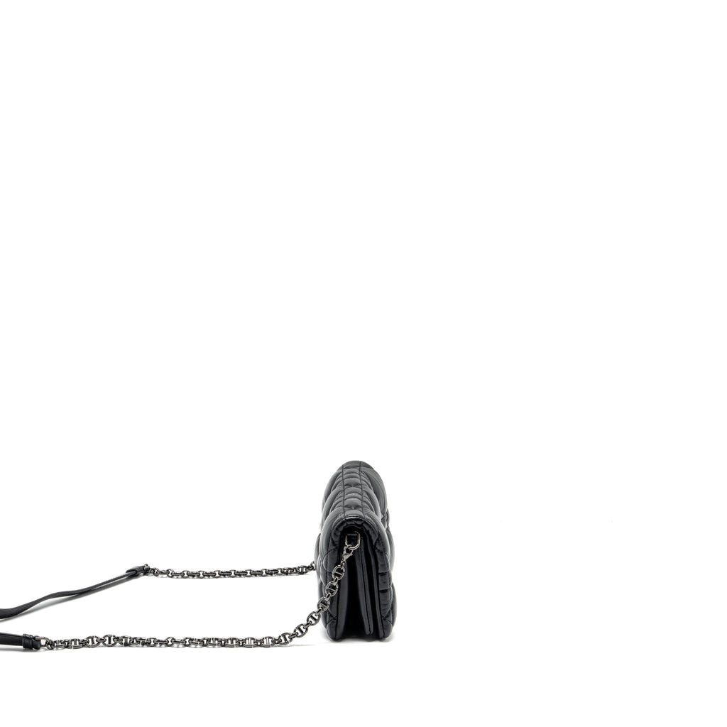 DIOR MINI CARO FLAP BAG CALFSKIN BLACK WITH BLACK HARDWARE