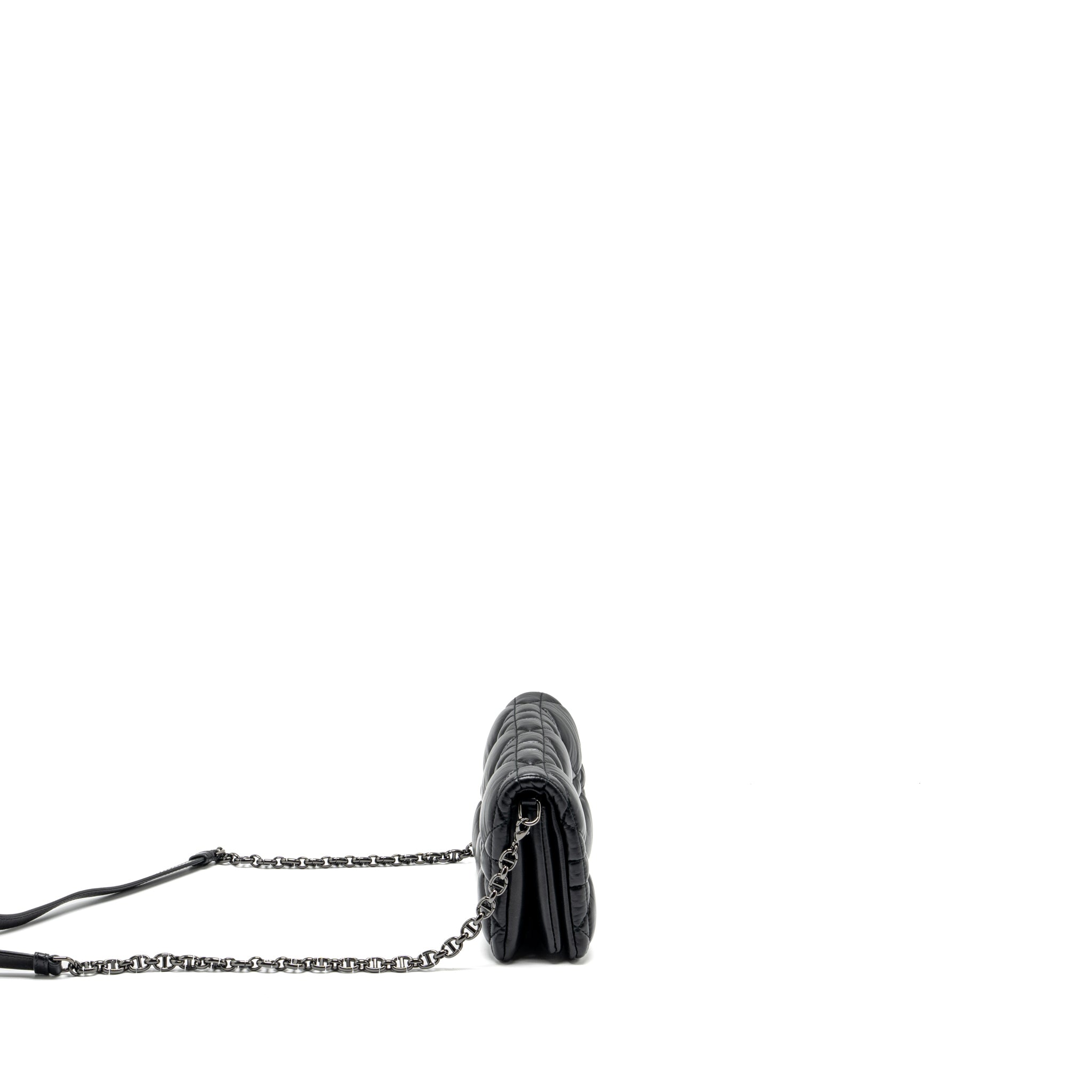 DIOR MINI CARO FLAP BAG CALFSKIN BLACK WITH BLACK HARDWARE