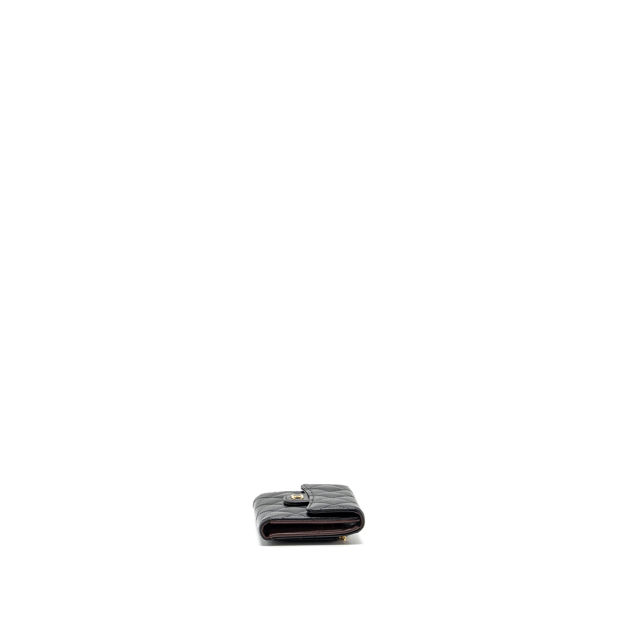 CHANEL CLASSIC COMPACT WALLET CAVIAR BLACK GHW(MICROCHIP)