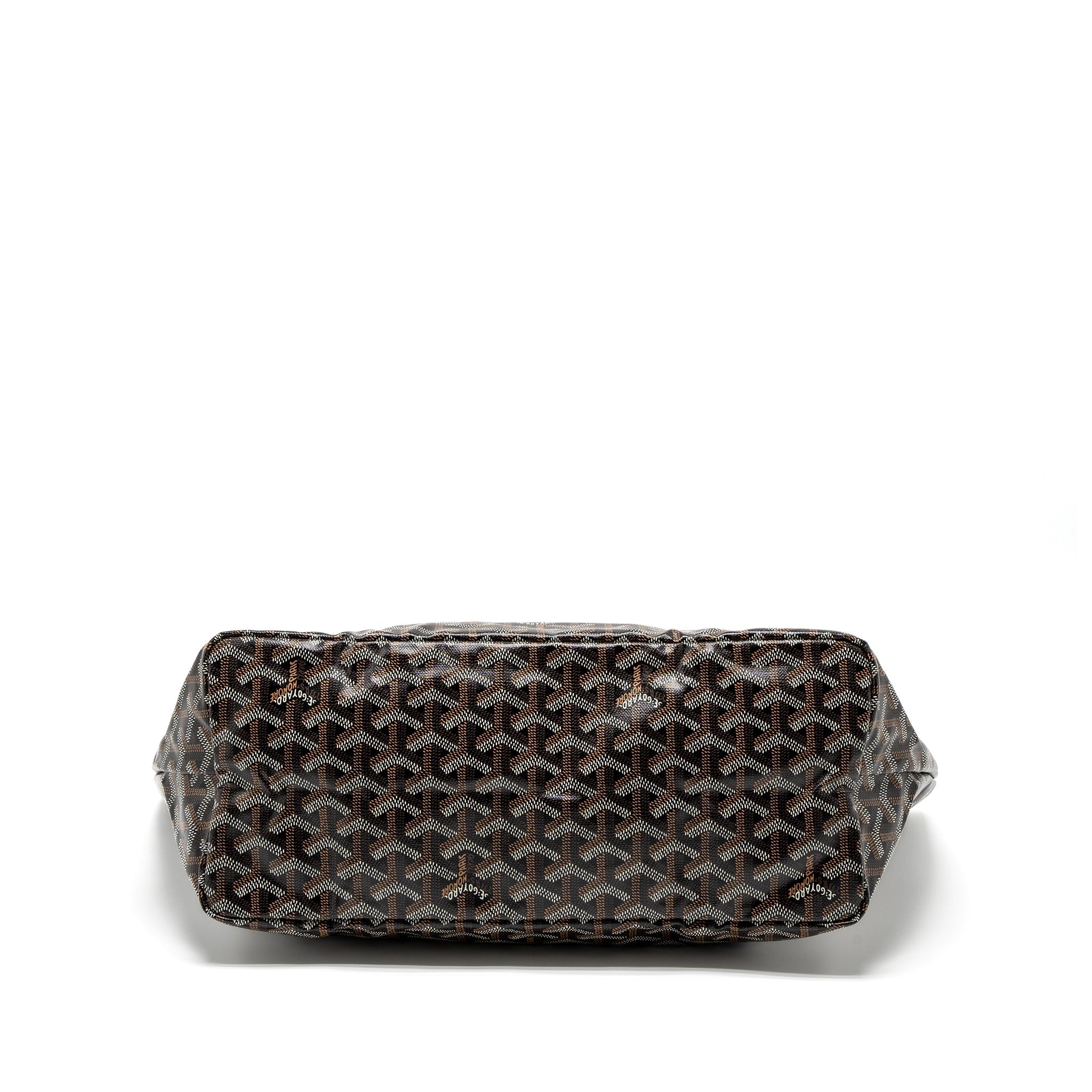 GOYARD SAINT LOUIS PM TOTE BAG GOYARDINE CANVAS BLACK/BROWN SHW