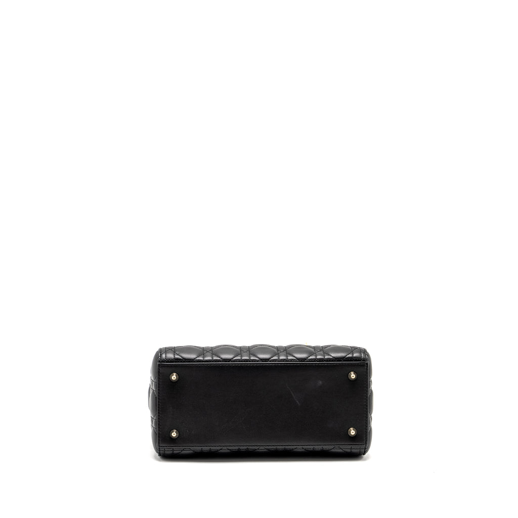 DIOR MEDIUM LADY DIOR LAMBSKIN BLACK LGHW