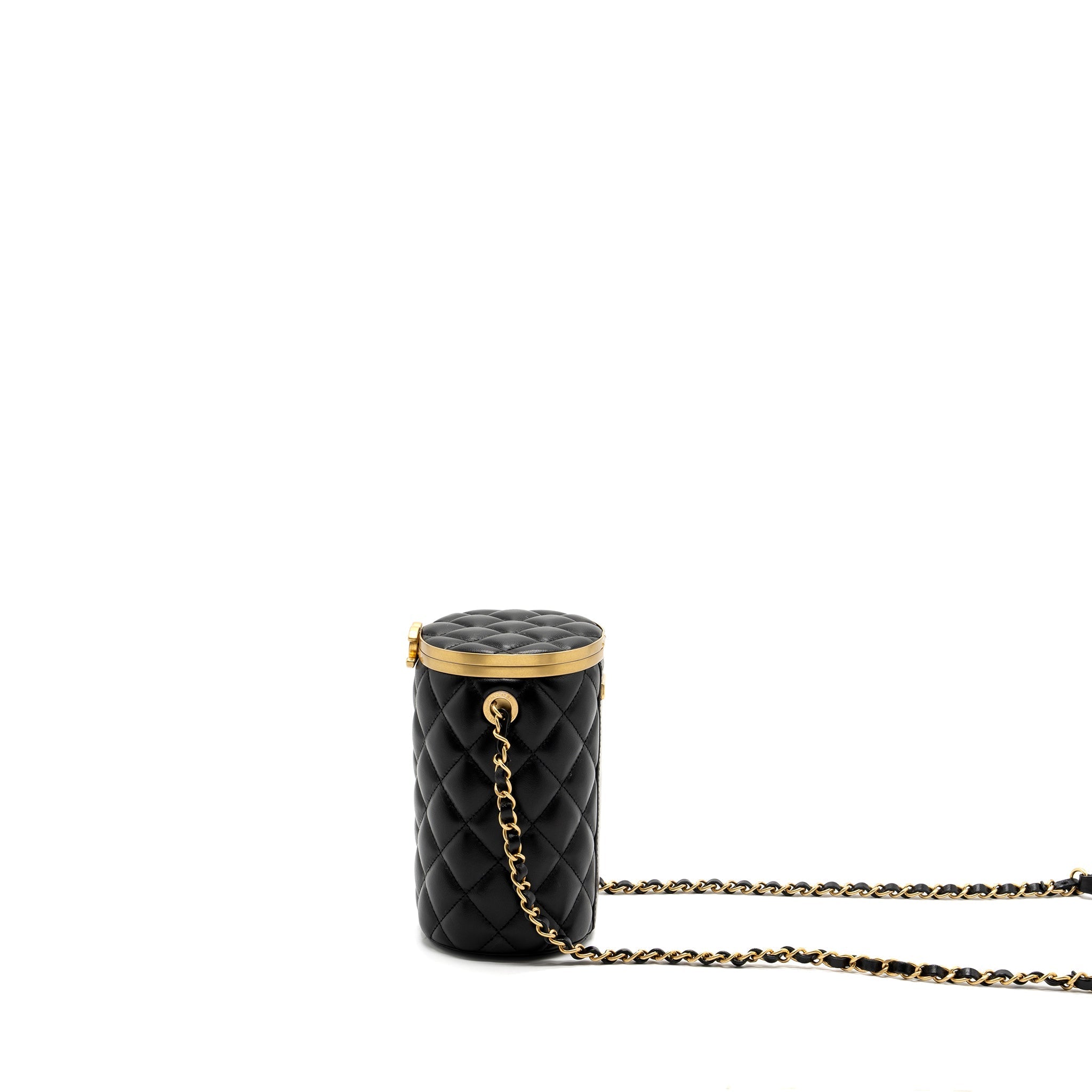CHANEL 21A VANITY WITH CHAIN LAMBSKIN BLACK GHW (MICROCHIP)