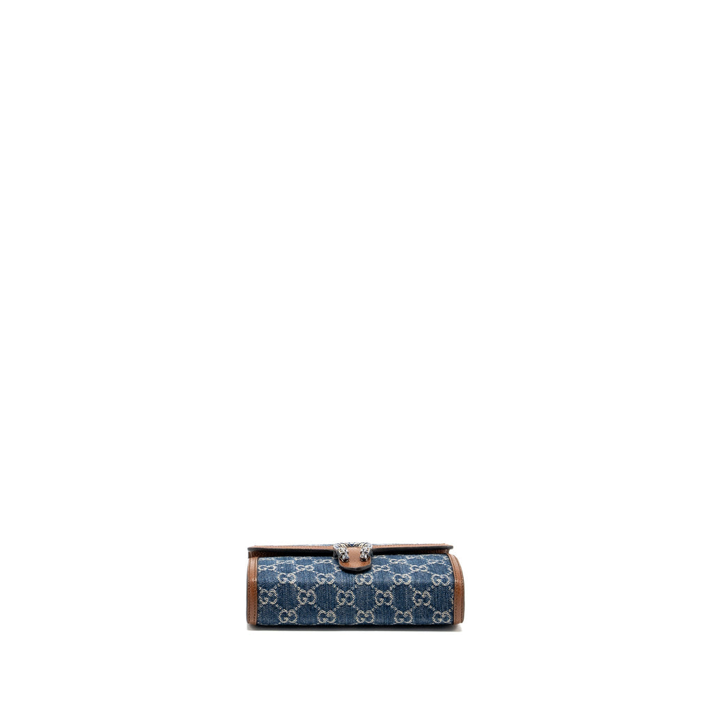 GUCCI DIONYSUS CHAIN WALLET BAG GG SUPREME DENIM/LEATHER MULTICOLOUR HARDWARE