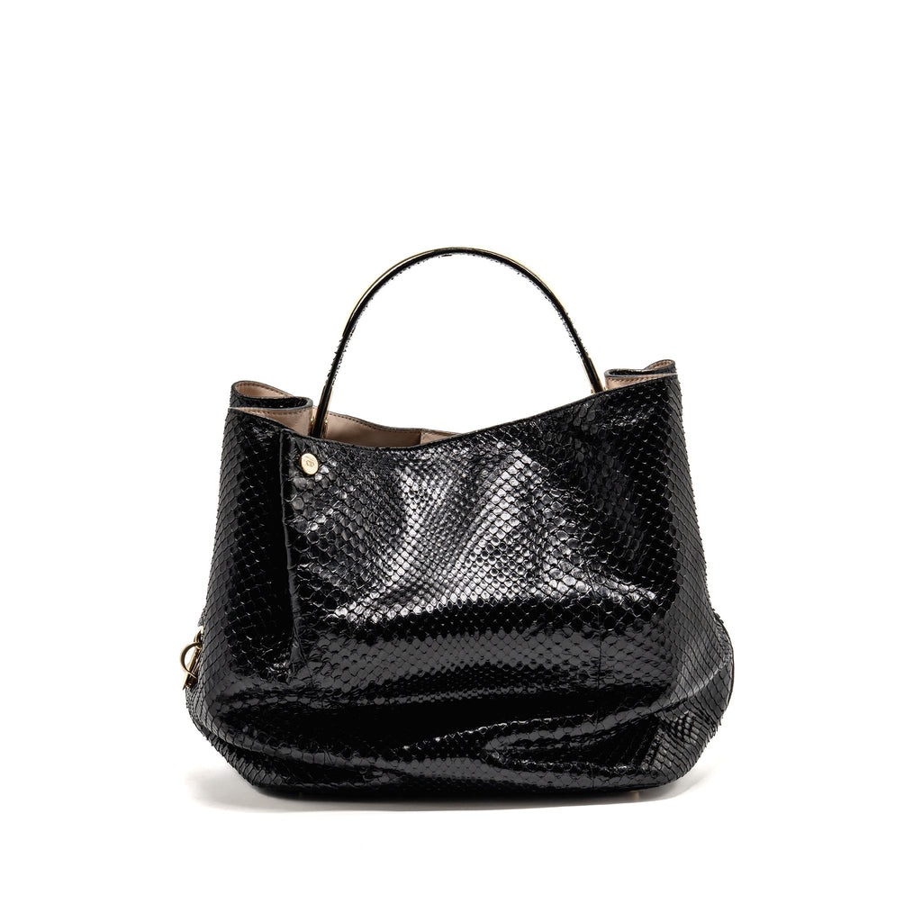 DIOR DIORIFIC TOTE BAG PYTHON LEATHER BLACK SHW