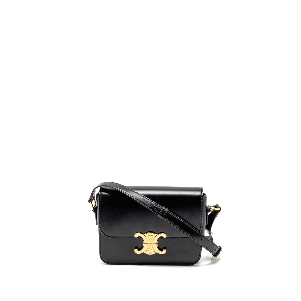 CELINE TEEN TRIOMPHE BAG SHINY CALFSKIN BLACK GHW