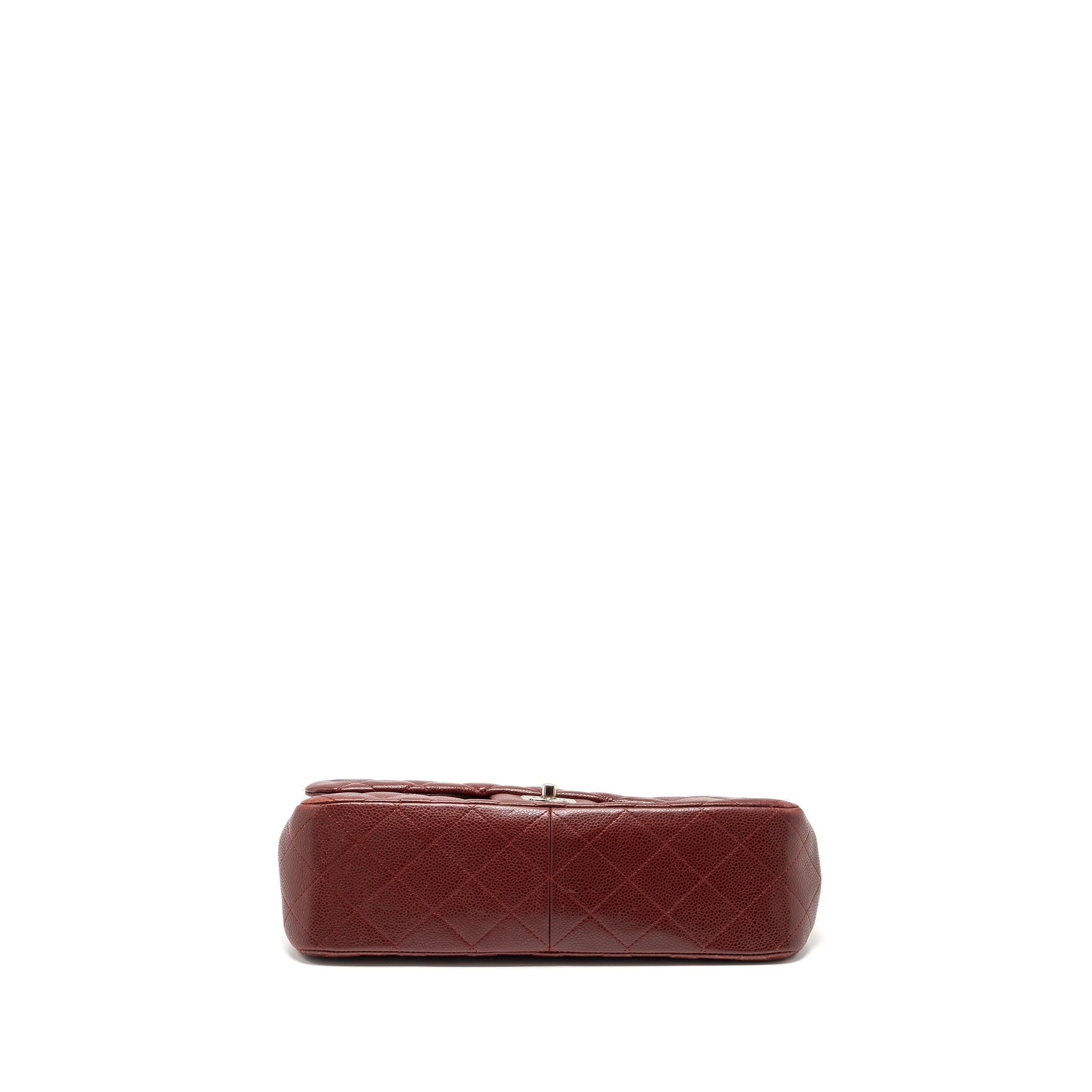 CHANEL CLASSIC JUMBO DOUBLE FLAP BAG CAVIAR DARK RED SHW