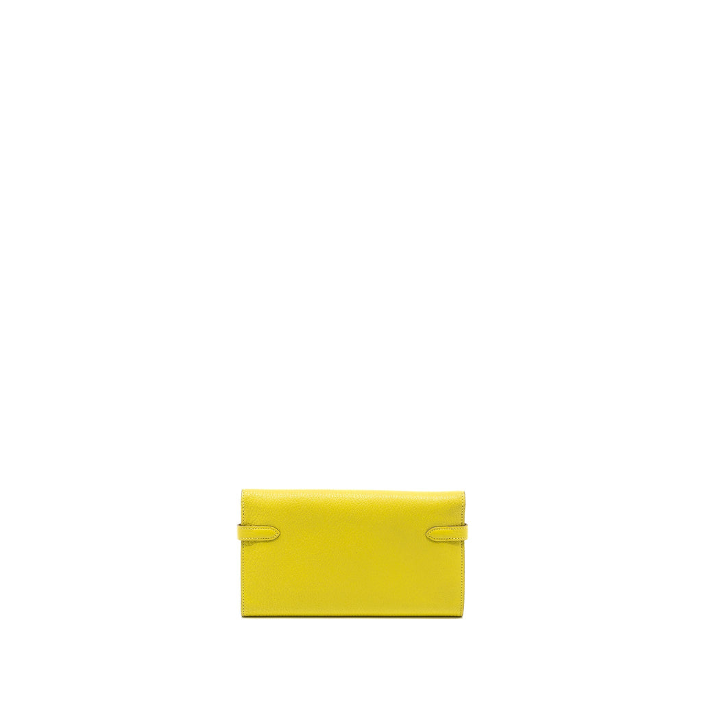 HERMES KELLY LONG WALLET CHEVRE MYSORE 9R LIME SHW