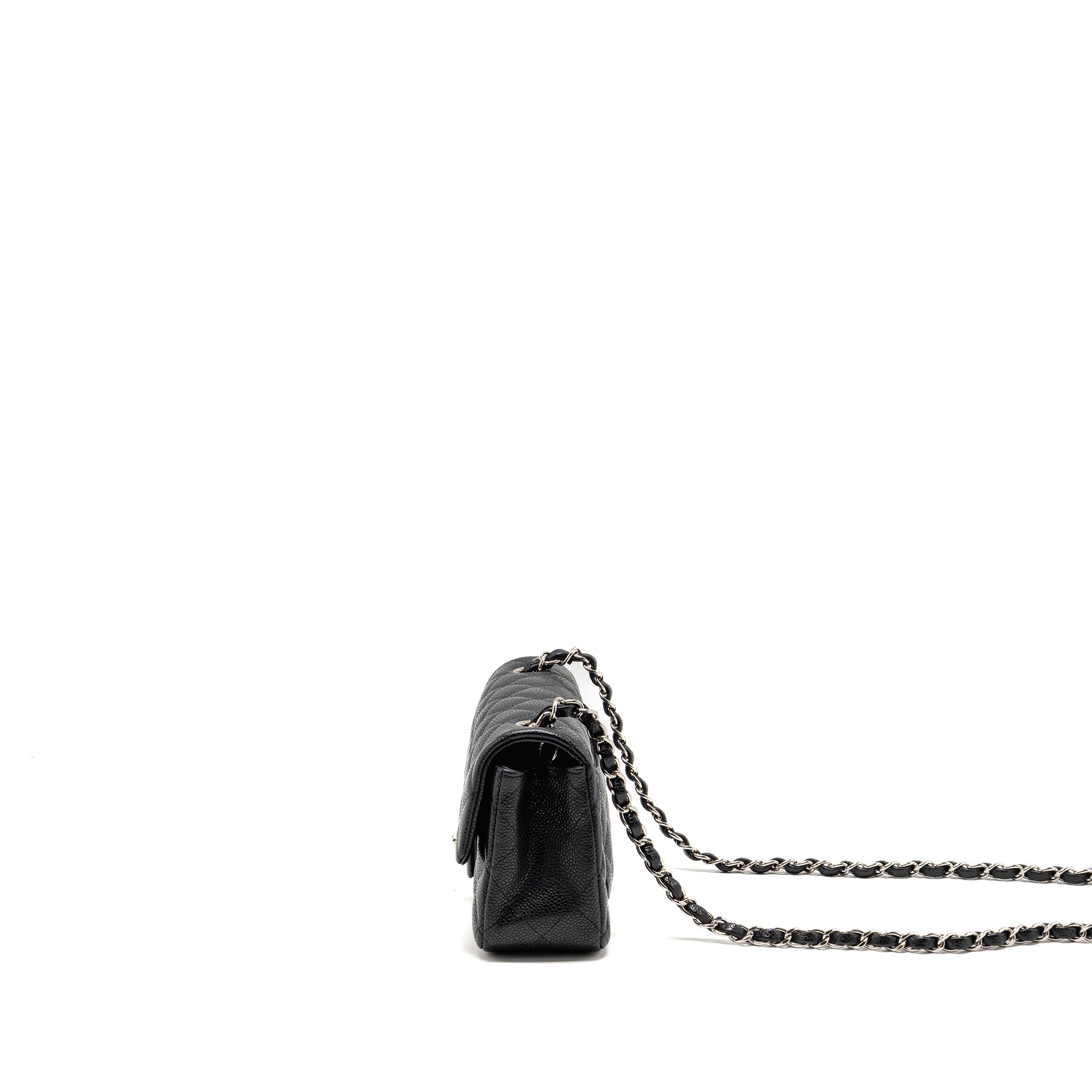 CHANEL MINI RECTANGULAR FLAP BAG CAVIAR BLACK SHW