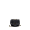 CHANEL HALF MOON QUILTED FLAP BAG GRAINED CALFSKIN BLACK GHW
