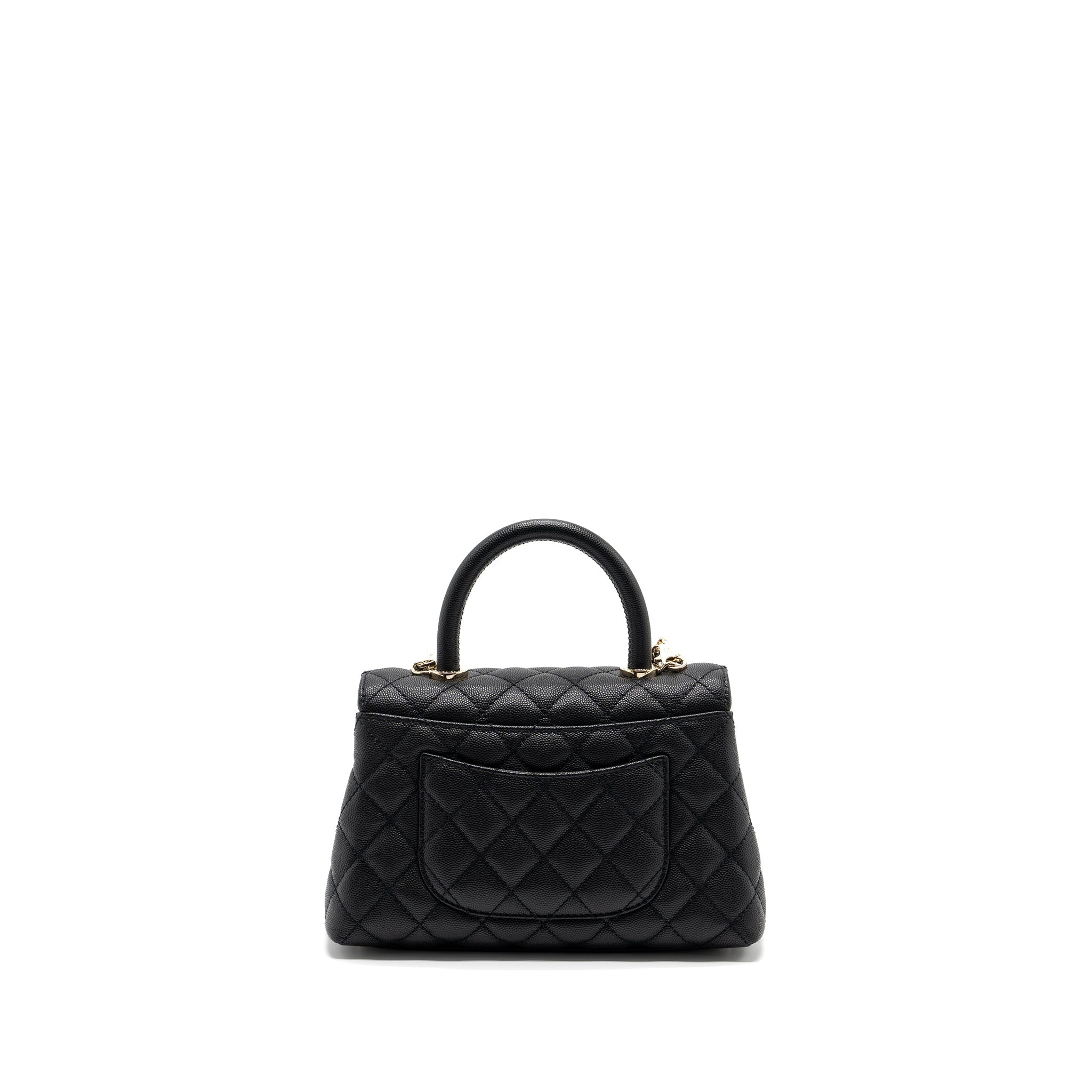 CHANEL SMALL COCO HANDLE CAVIAR BLACK LGHW  (MICROCHIP)