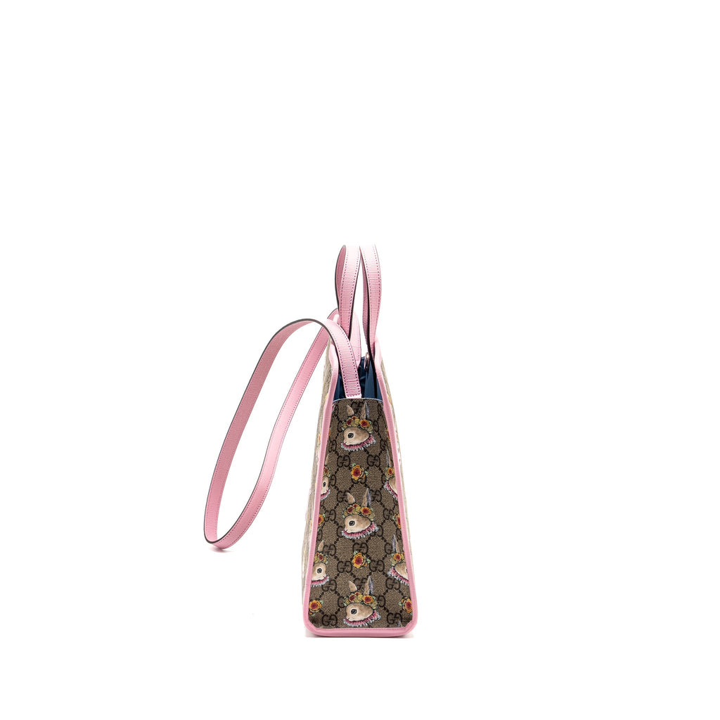 GUCCI CHILDREN’S YUKO HIGUCHI TOTE BAG GG SUPREME CANVAS/LEATHER PINK/MULTICOLOUR SHW