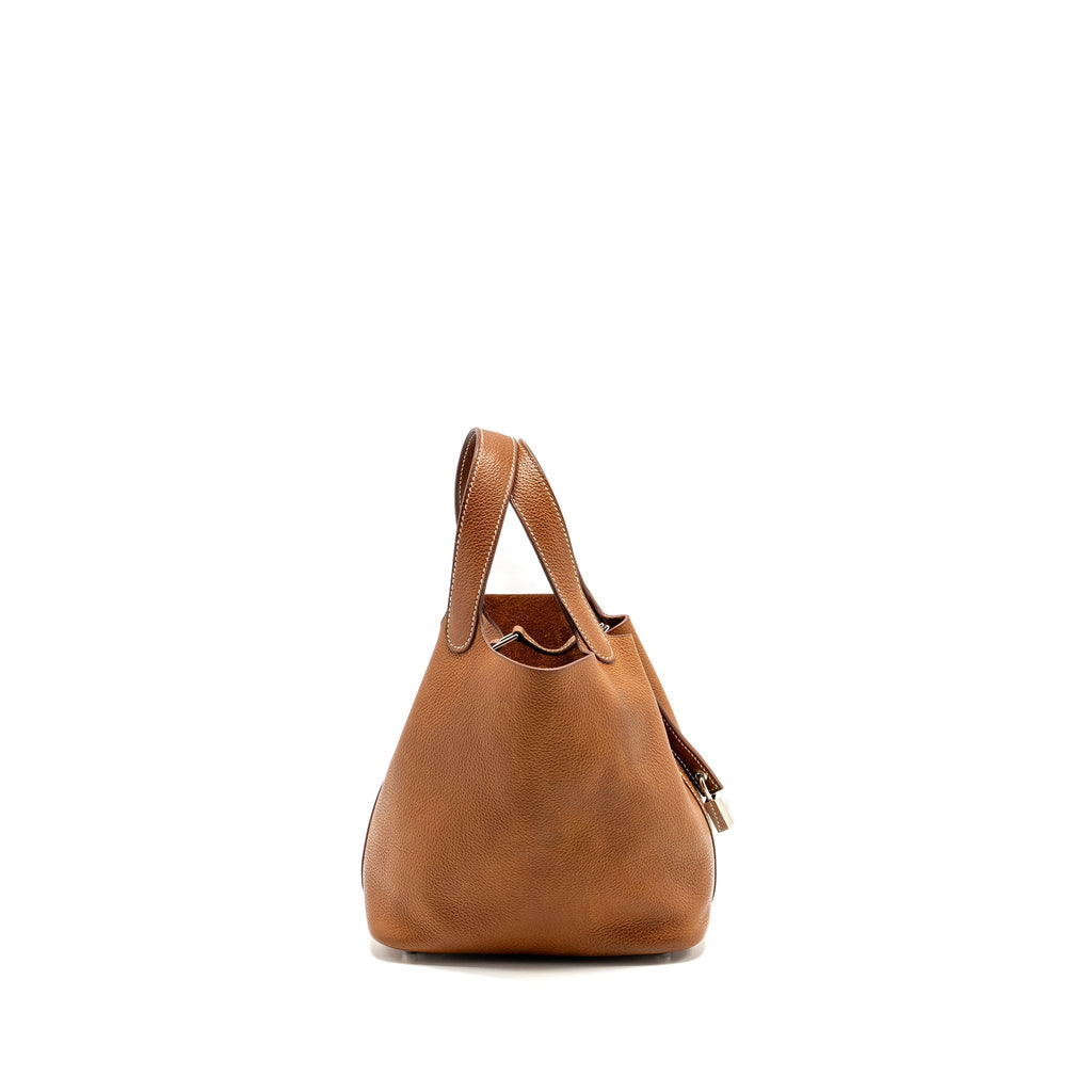 HERMES PICOTIN 18 LOCK BAG BARENIA FAUBOURG FAUVE SHW