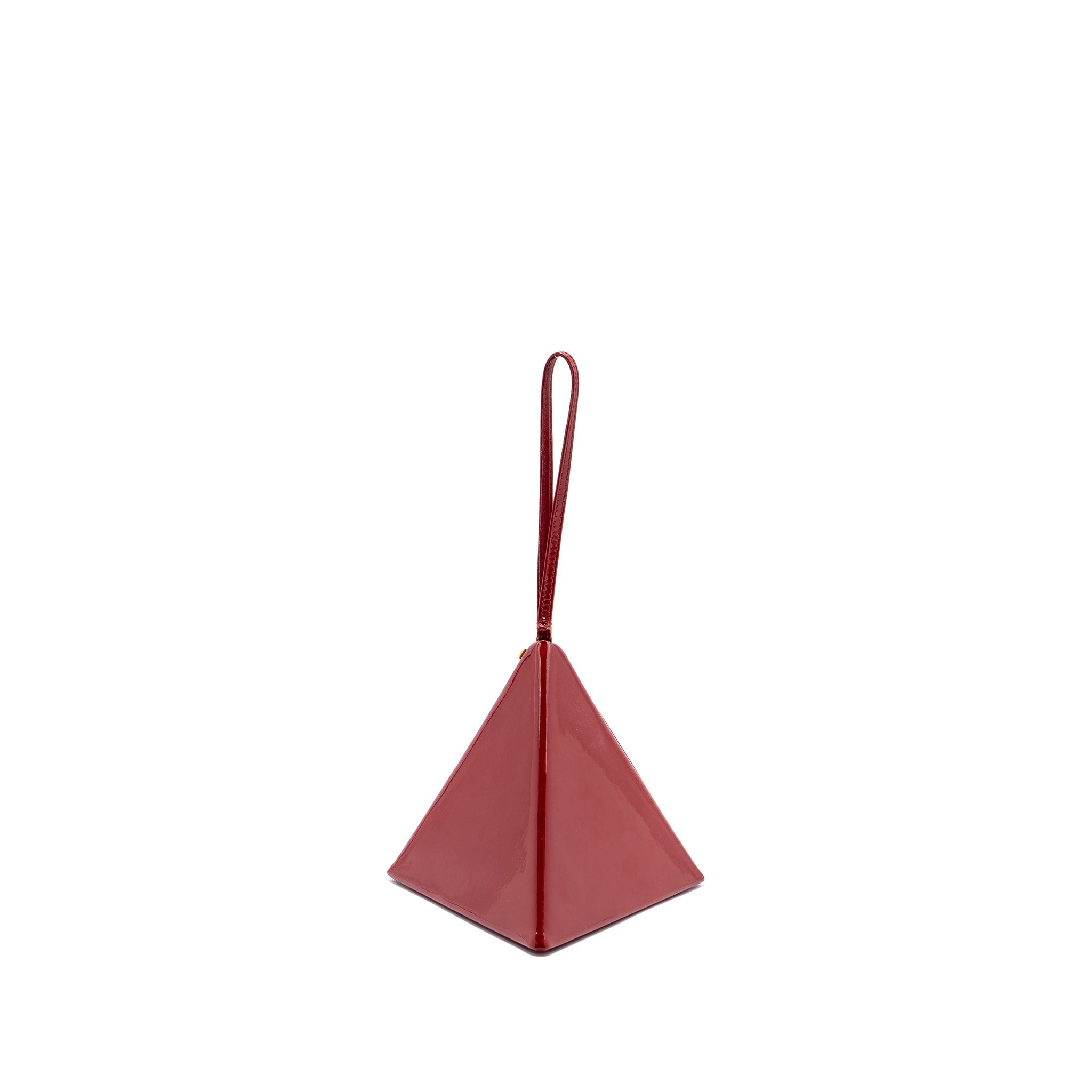 SAINT LAURENT/YSL PYRAMID CLUTCH PATENT ROUGE GHW