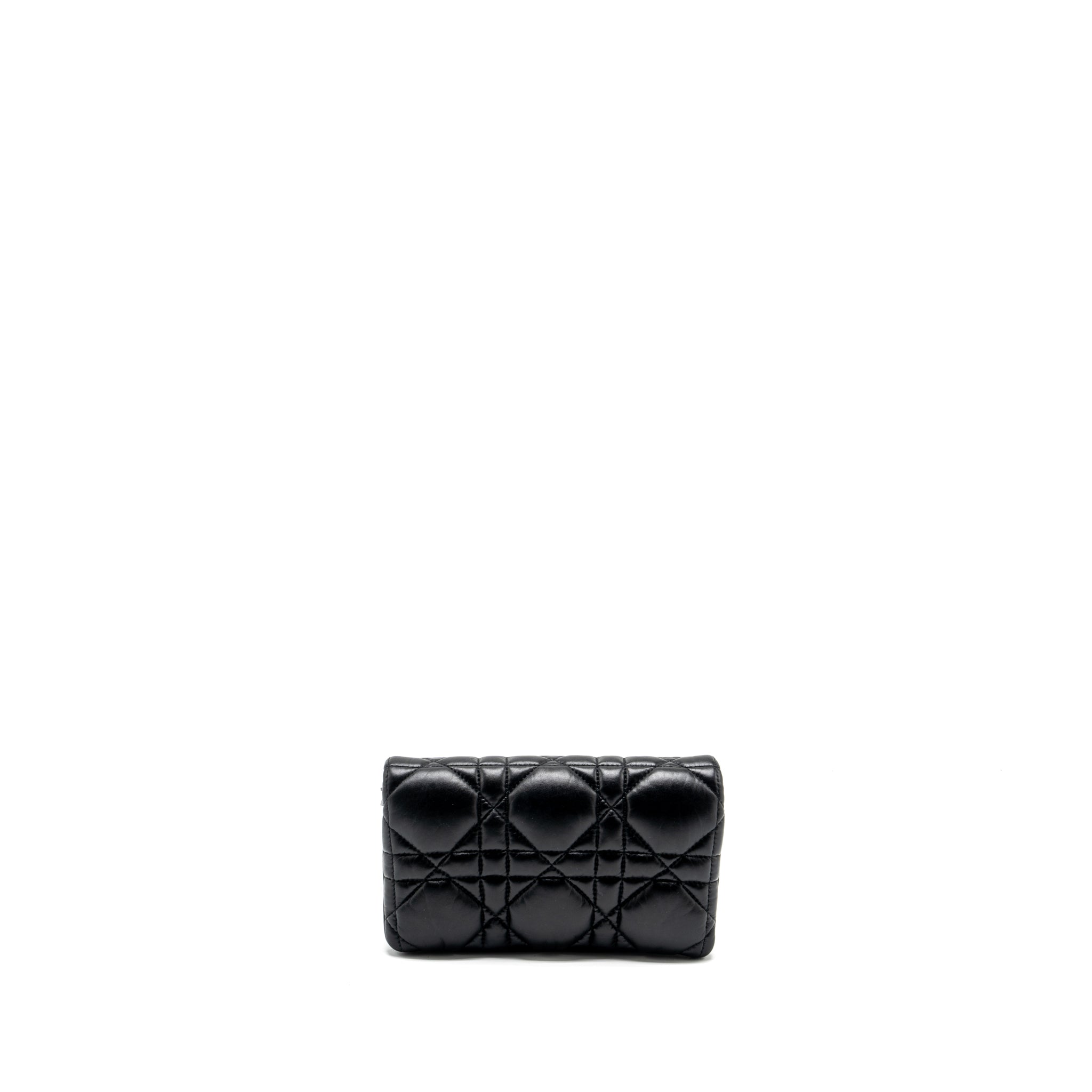 DIOR MINI CARO FLAP BAG CALFSKIN BLACK WITH BLACK HARDWARE