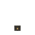 CELINE SMALL TRIOMPHE FLAP WALLET CANVAS TAN GHW