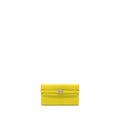HERMES KELLY LONG WALLET CHEVRE MYSORE 9R LIME SHW