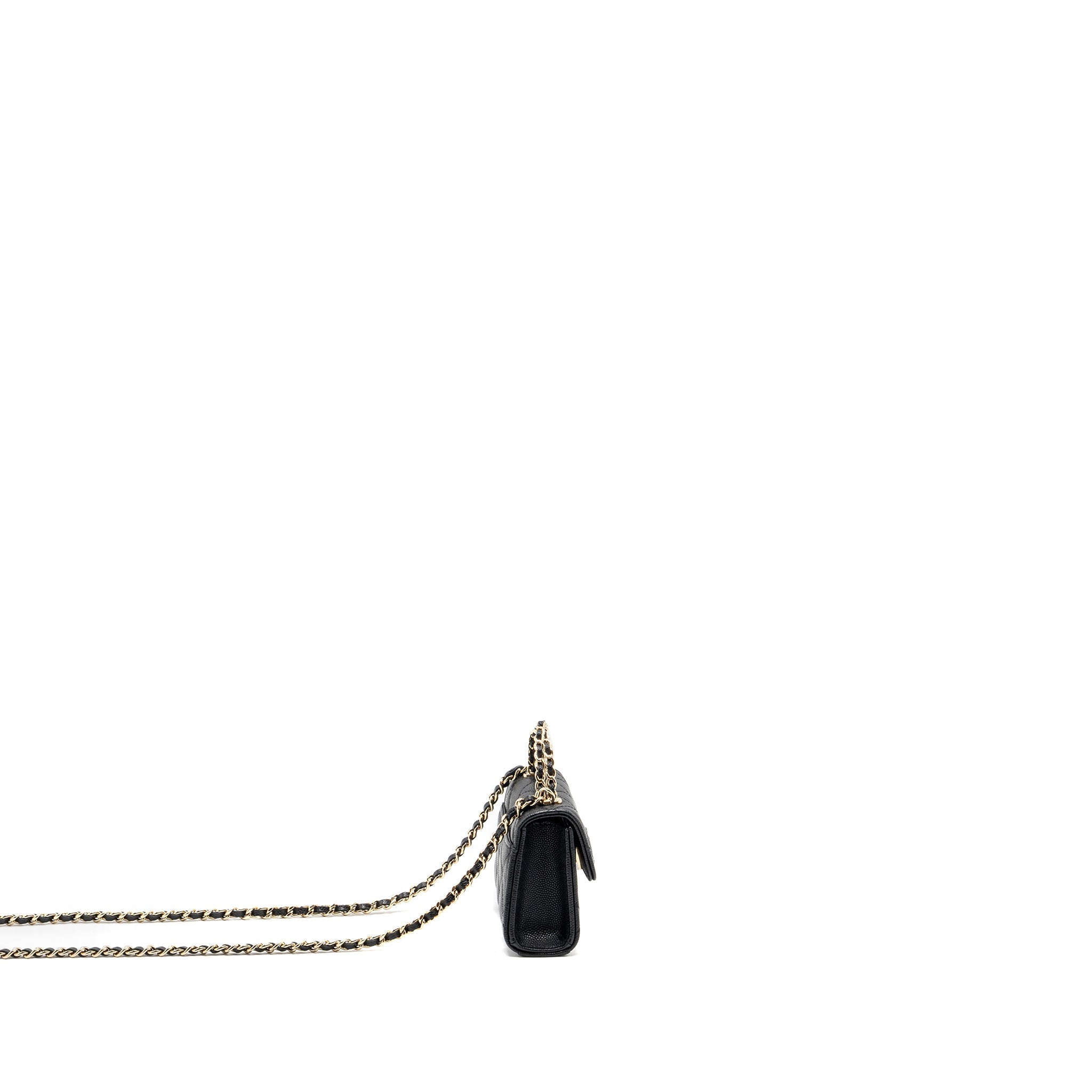 CHANEL TOP HANDLE MINI FLAP BAG CAVIAR BLACK LGHW (MICROCHIP)