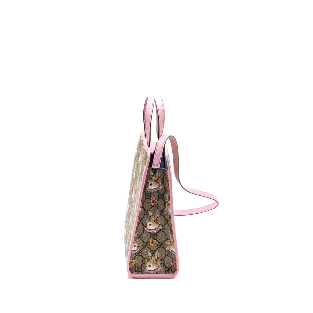 GUCCI CHILDREN’S YUKO HIGUCHI TOTE BAG GG SUPREME CANVAS/LEATHER PINK/MULTICOLOUR SHW