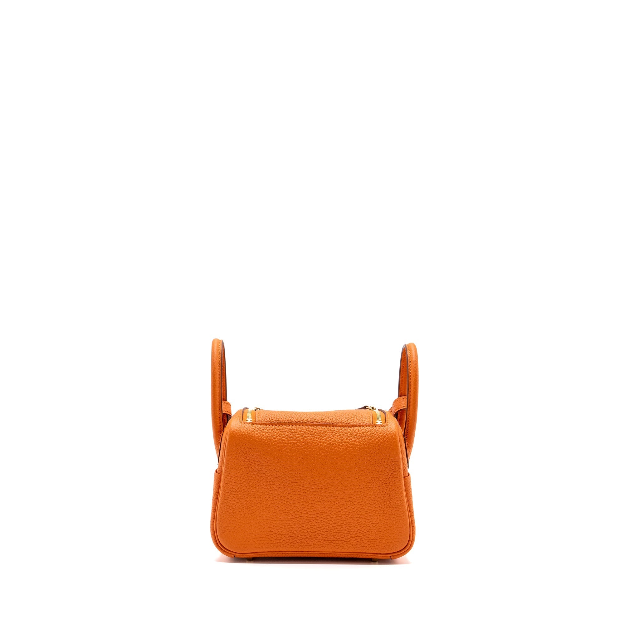 HERMES MINI LINDY CLEMENCE ORANGE GHW
