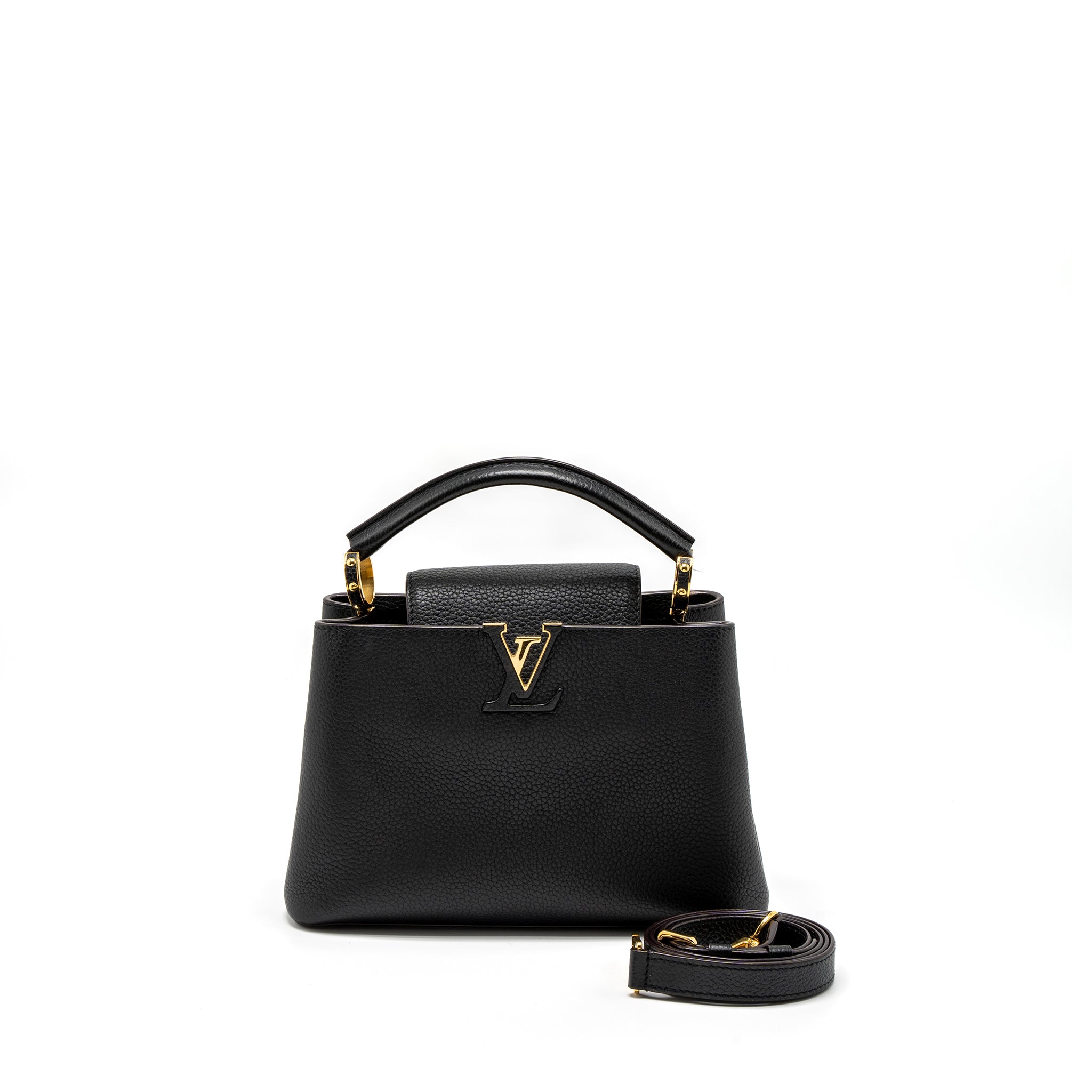 LOUIS VUITTON CAPUCINES BB TAURILLON BLACK GHW