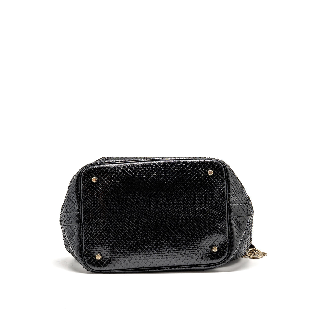 DIOR DIORIFIC TOTE BAG PYTHON LEATHER BLACK SHW