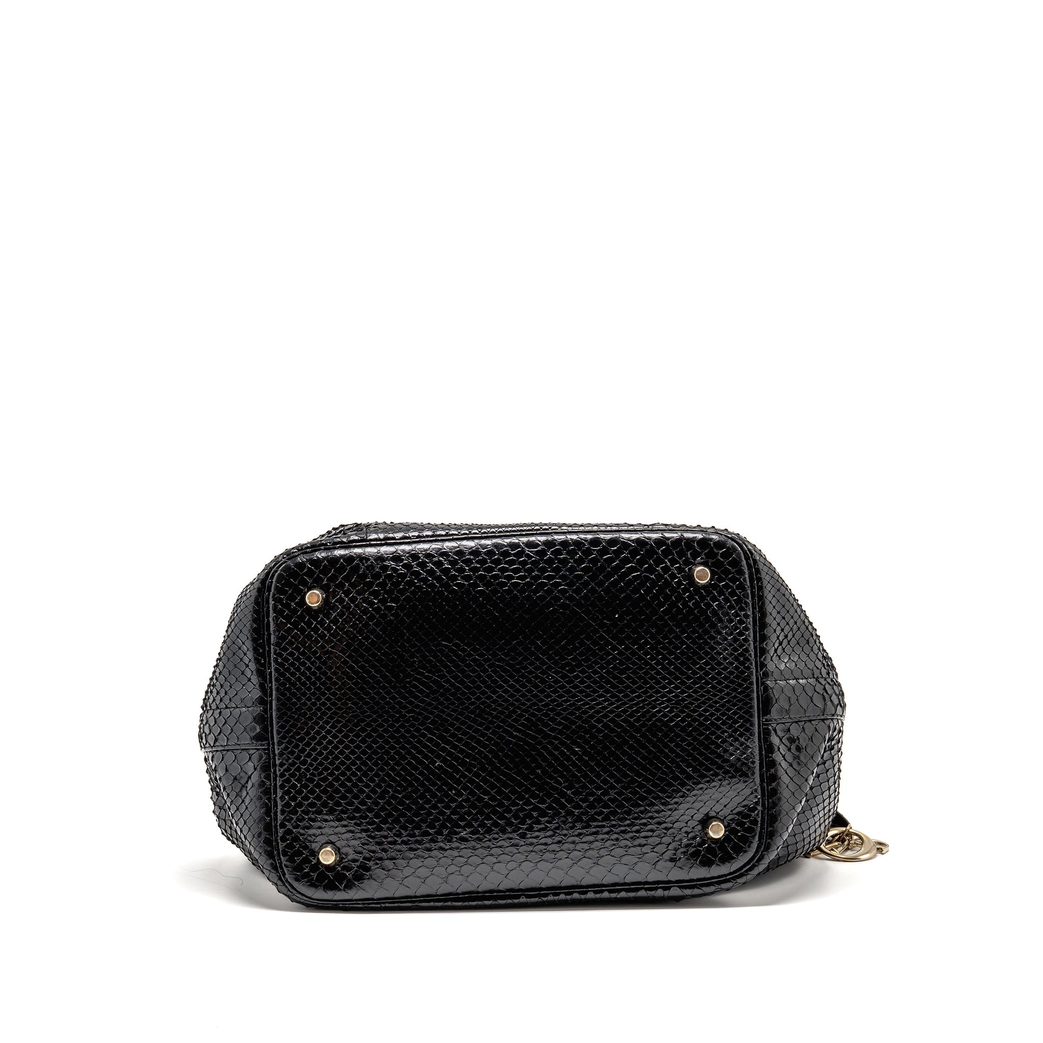 DIOR DIORIFIC TOTE BAG PYTHON LEATHER BLACK SHW